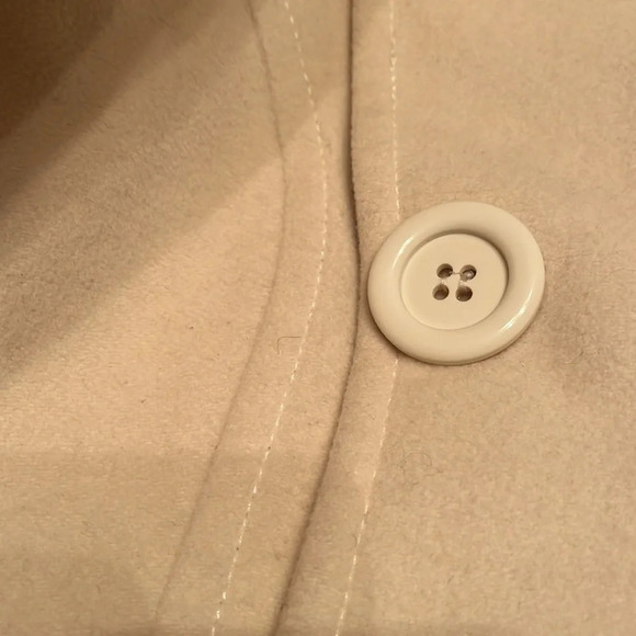 Le Full Wool/Cashmere blend ivory colored coat, made in Italy size 8 - Picture 2 of 8